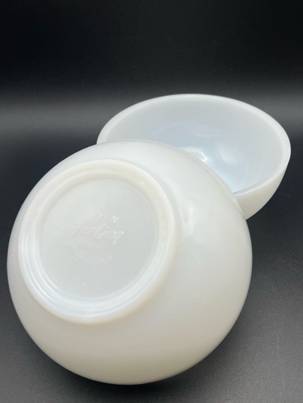 🎯 Set of 2 Vintage Fire-King White Milk Glass Dessert Berry Bowls 1950s